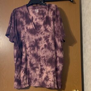 PINK Victoria's Secret Purple Tie-Dye V-Neck Tee